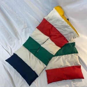 Colorful Striped Puffer Scarf